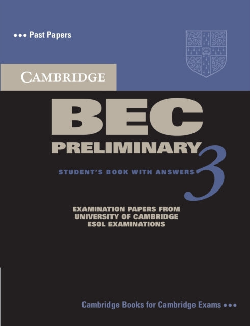 Book cover of: Cambridge BEC Preliminary 3 Student's Book with Answers. By: Cambridge ESOL