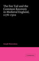Book cover of: Fee Tail and the Common Recovery in Medieval England. By: Joseph Biancalana