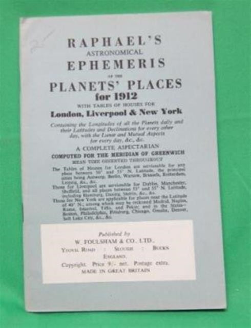 Book cover of: Raphael's Astronomical Ephemeris. By: Edwin Raphael