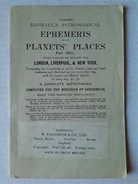 Book cover of: Raphael's Astronomical Ephemeris. By: Edwin Raphael