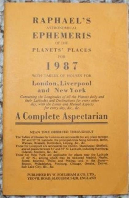 Book cover of: Raphael's Astronomical Ephemeris of the Planets' Places