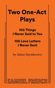 Book cover of: Two One-Act Plays. By: Adam Szymkowicz