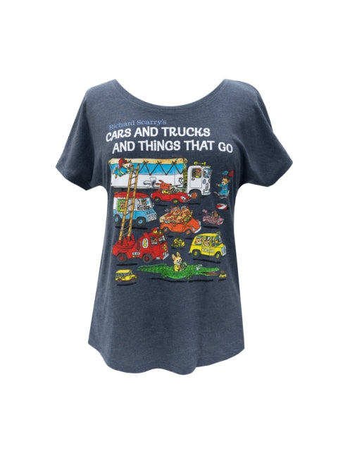 Book cover of: Cars and Trucks and Things That Go Women's Relaxed Fit T-shirt Small