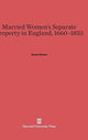 Book cover of: Married Women's Separate Property in England, 1660-1833. By: Susan Staves
