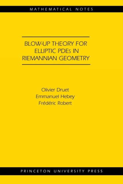 Book cover of: Blow-up Theory for Elliptic PDEs in Riemannian Geometry
