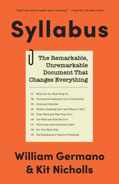 Book cover of: Syllabus. By: William P. Germano