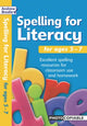 Book cover of: Spelling for Literacy for ages 5-7. By: Andrew Brodie