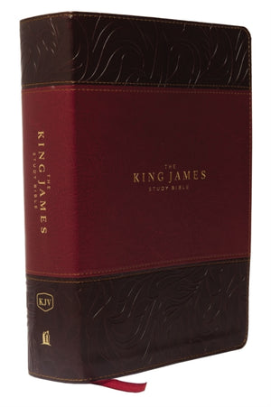 KJV, The King James Study Bible, Leathersoft, Burgundy, Red Letter, Full-Color Edition, Holy Bible, King James Version