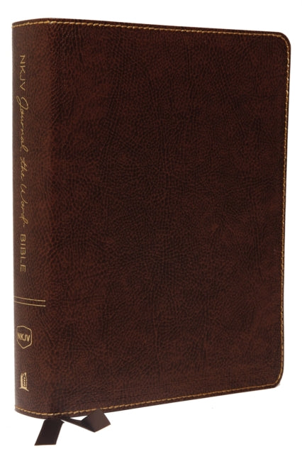 Book cover of: NKJV, Journal the Word Bible, Large Print, Bonded Leather, Brown, Red Letter. By: Thomas Thomas Nelson