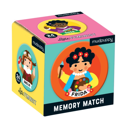Book cover of: Little Feminist Mini Memory Match Game. By: Mudpuppy Galison
