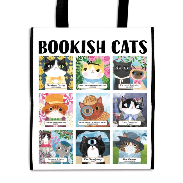 Book cover of: Bookish Cats Reusable Shopping Bag. By: Mudpuppy