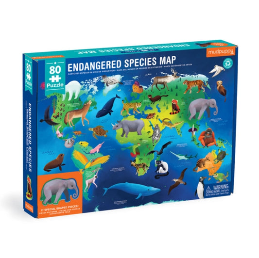Book cover of: Endangered Species Around the World 80 Piece Geography Puzzle