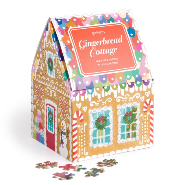 Book cover of: Joy Laforme Gingerbread Cottage 500 Piece Puzzle In A House