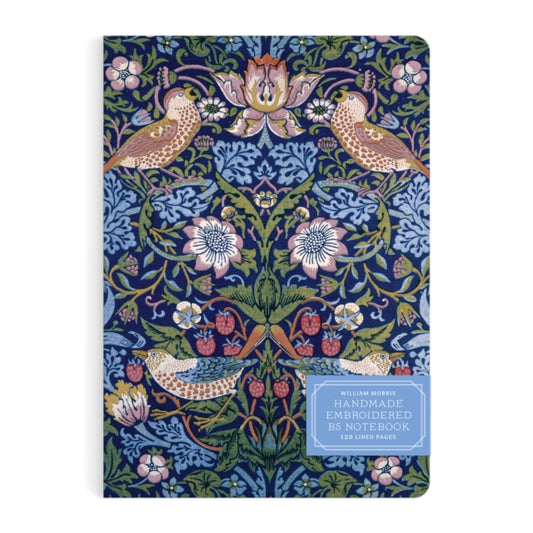 Book cover of: William Morris Strawberry Thief Handmade Embroidered B5 Journal