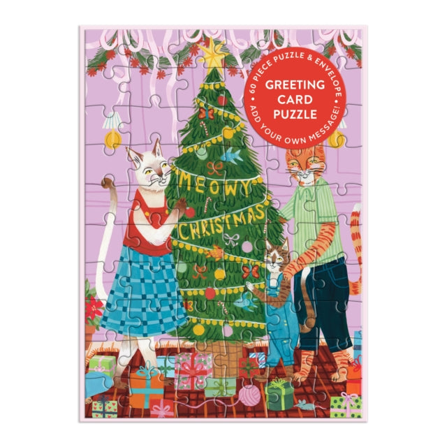 Book cover of: Meowy Christmas Greeting Card Puzzle