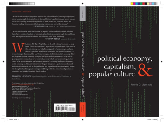 Book cover of: Political Economy, Capitalism, and Popular Culture. By: Ronnie D. Lipschutz
