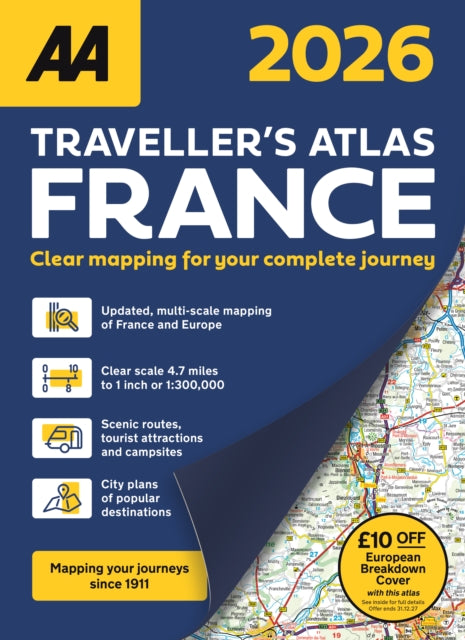 AA Traveller’s Atlas France 2026 9780749584382 AA PUBLISHING