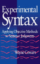 Book cover of: Experimental Syntax