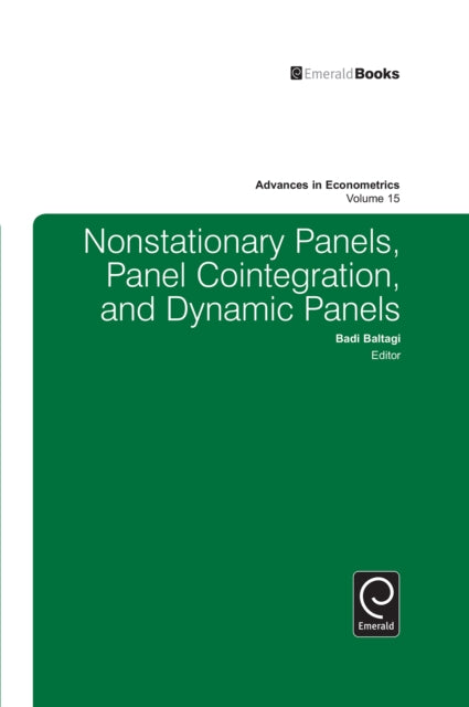 Book cover of: Nonstationary Panels, Panel Cointegration, and Dynamic Panels. By: Badi H. Baltagi