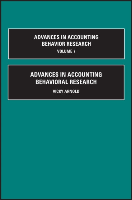 Book cover of: Advances in Accounting Behavioral Research. By: Vicky Arnold