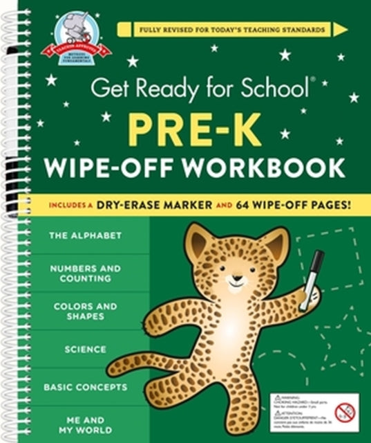 Book cover of: Get Ready for School: Pre-K Wipe-Off Workbook. By: Heather Stella