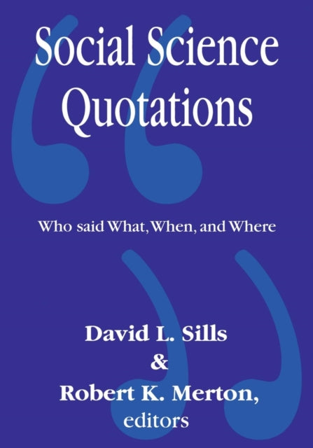 Book cover of: Social Science Quotations