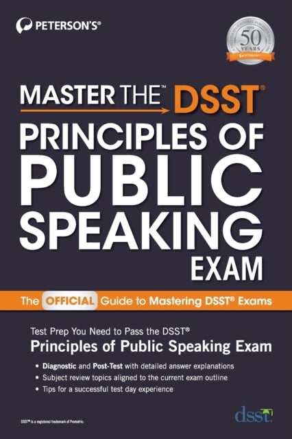 Book cover of: Master the DSST Principles of Public Speaking Exam. By: Peterson's