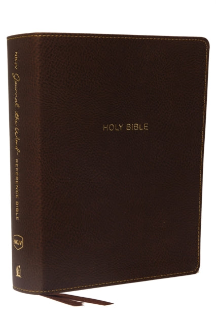 Book cover of: NKJV, Journal the Word Reference Bible, Leathersoft, Brown, Red Letter, Comfort Print. By: Thomas Thomas Nelson