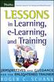 Book cover of: Lessons in Learning, e-Learning, and Training. By: Roger C. Schank