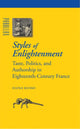 Book cover of: Styles of Enlightenment. By: Elena Russo