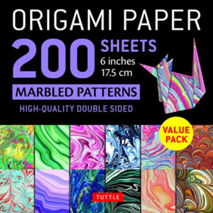 Origami Paper 200 sheets Marbled Patterns 6" (15 cm)