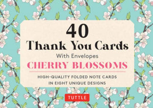 Cherry Blossoms, 40 Thank You Cards with Envelopes