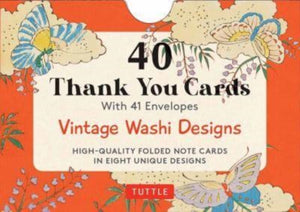 40 Thank You Cards in Vintage Japanese Washi Designs