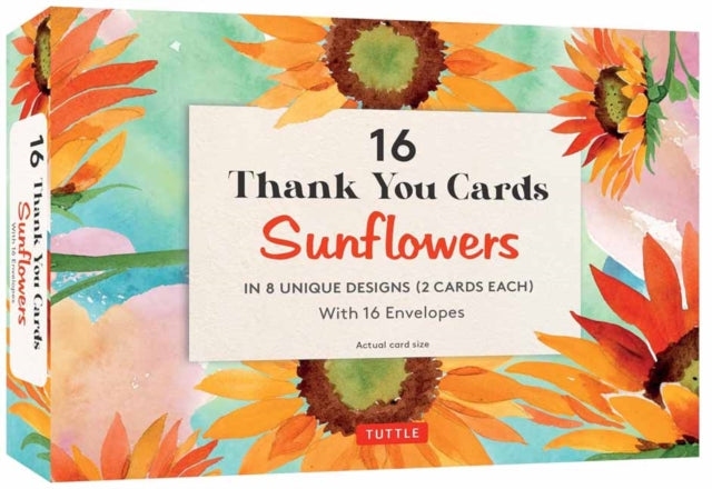 Book cover of: 16 Thank You Cards, Sunflowers