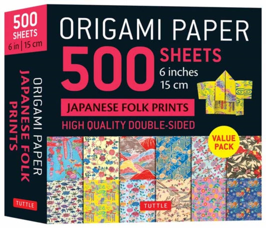 Book cover of: Origami Paper 500 sheets Japanese Folk Prints 6" (15 cm). By: Tuttle Tuttle Studio