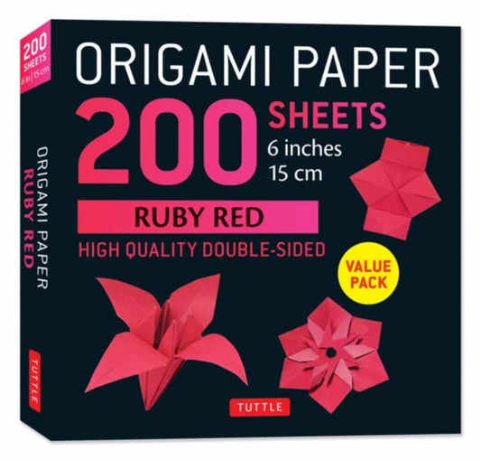 Book cover of: Origami Paper 200 sheets Ruby Red 6"
