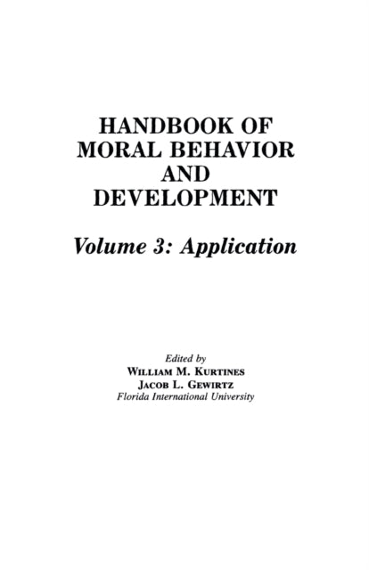 Book cover of: Handbook of Moral Behavior and Development