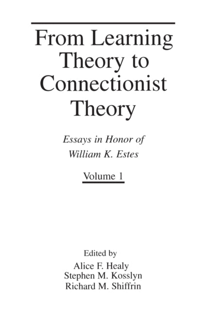 Book cover of: From Learning Theory to Connectionist Theory