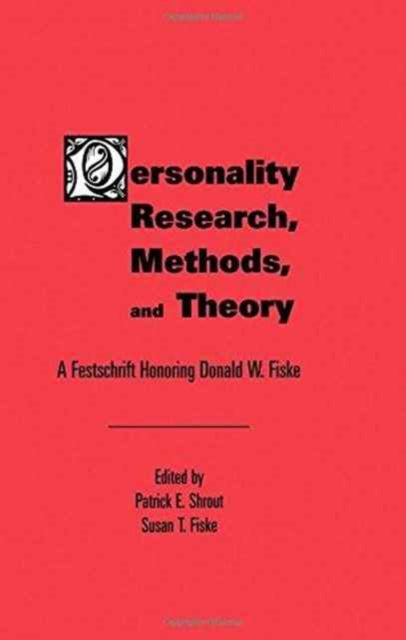 Book cover of: Personality Research, Methods, and Theory