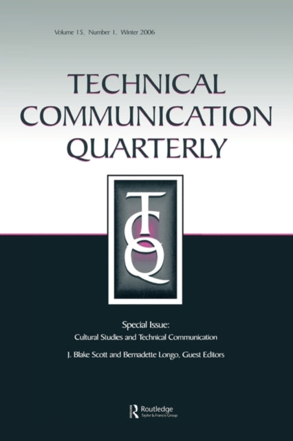 Book cover of: Cultural Studies And Technical Communication Tcq V15#1. By: SCOTT/LONGO