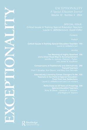Critical Issues in Training Special Education Teachers