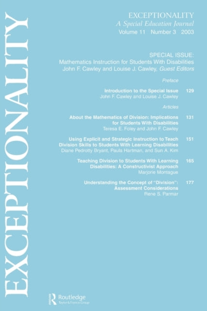 Book cover of: Mathematics Instruction for Students With Disabilities