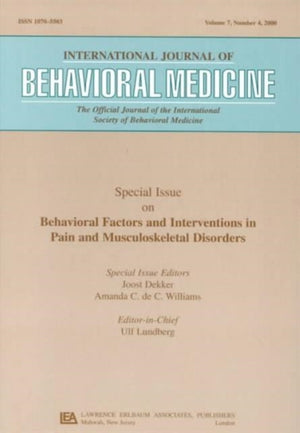 Behavioral Factors and Interventions in Pain and Musculoskeletal Disorders