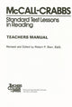 Book cover of: McCall-Crabbs Standard Test Lessons in Reading, Teachers Manual/Answer Key. By: William A. McCall