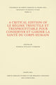 Book cover of: Critical Edition of Le Regime Tresutile Et Tresproufitable Pour Conserver Et Garder La Sante Du Corps Humain. By: Jerry C. Nash
