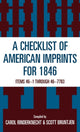 Book cover of: Checklist of American Imprints 1846. By: Carol  Rinderknecht