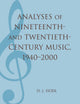 Book cover of: Analyses of Nineteenth- and Twentieth-Century Music, 1940-2000. By: D. J. Hoek