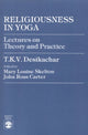 Book cover of: Religiousness in Yoga. By: Carter John Ross