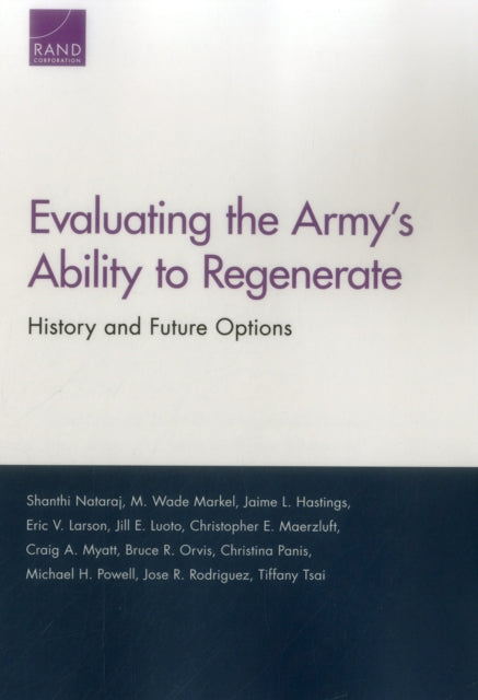 Book cover of: Evaluating the Army's Ability to Regenerate. By: Shanthi Nataraj