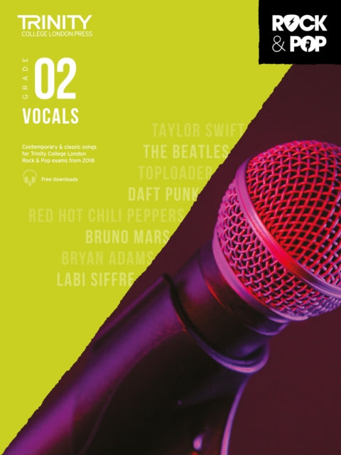 Book cover of: Trinity College London Rock & Pop 2018 Vocals Grade 2. By: Varios